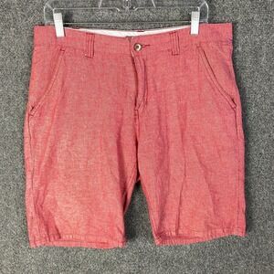 Charles and A Half Chino Shorts Men's Size 32 Red 100%‎ Cotton Adults